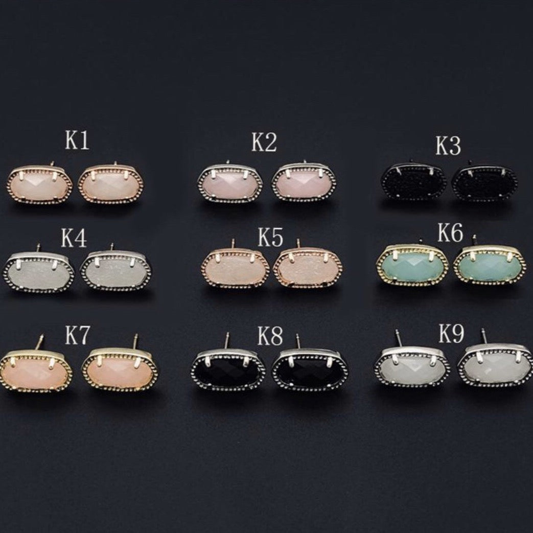 Gemstone stud earrings