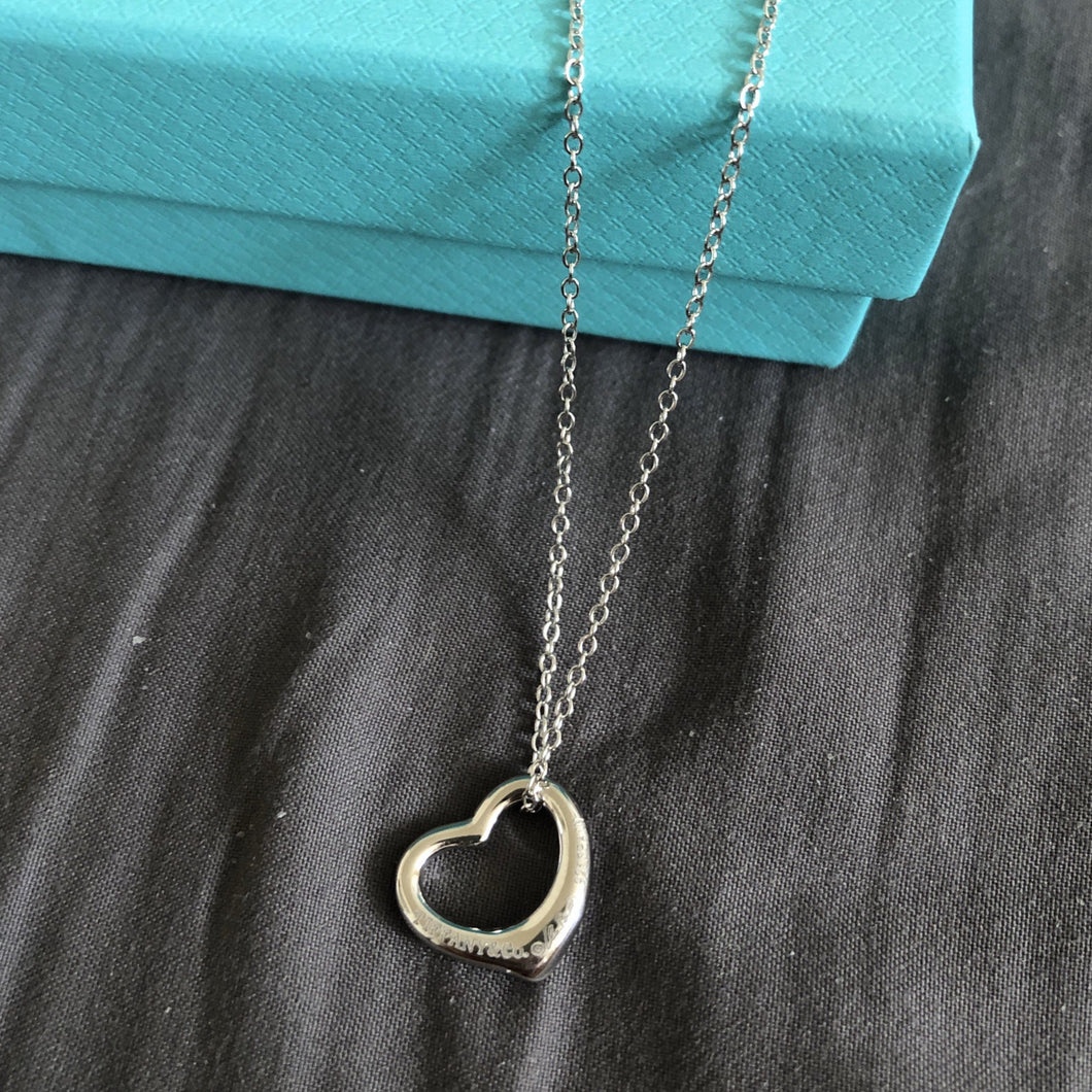 Simple cute open heart necklace